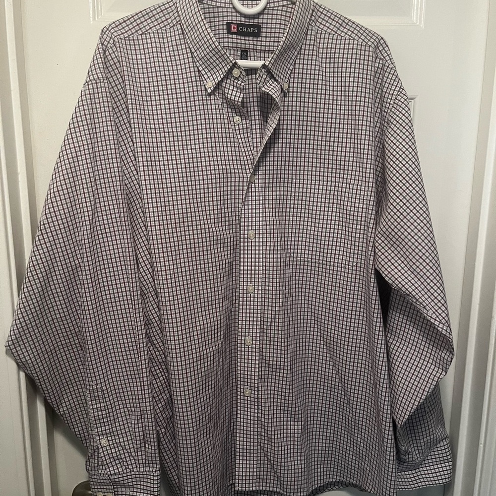 Chaps Men's Checkered Shirt - Black and White